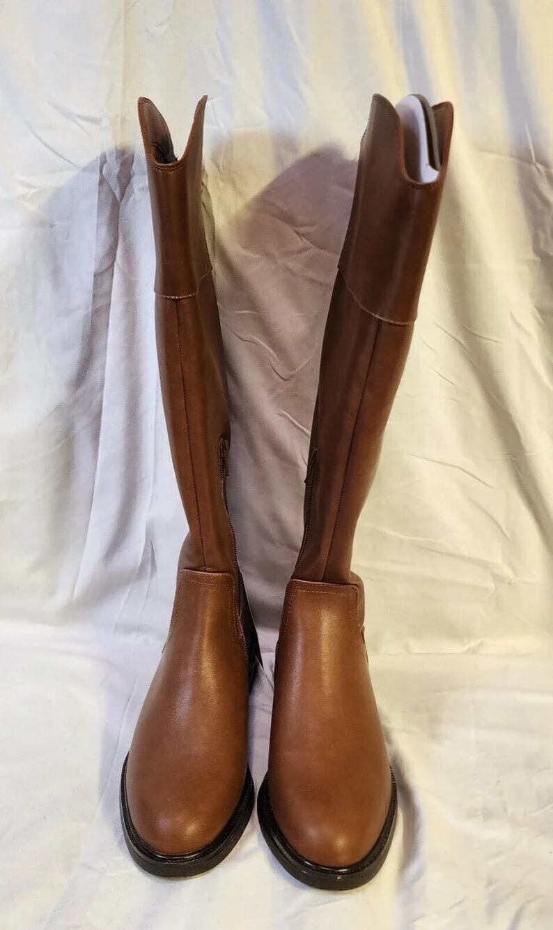 New A New Day Women's Brown Sienna Tall Riding Boots Round-Toe Size 6